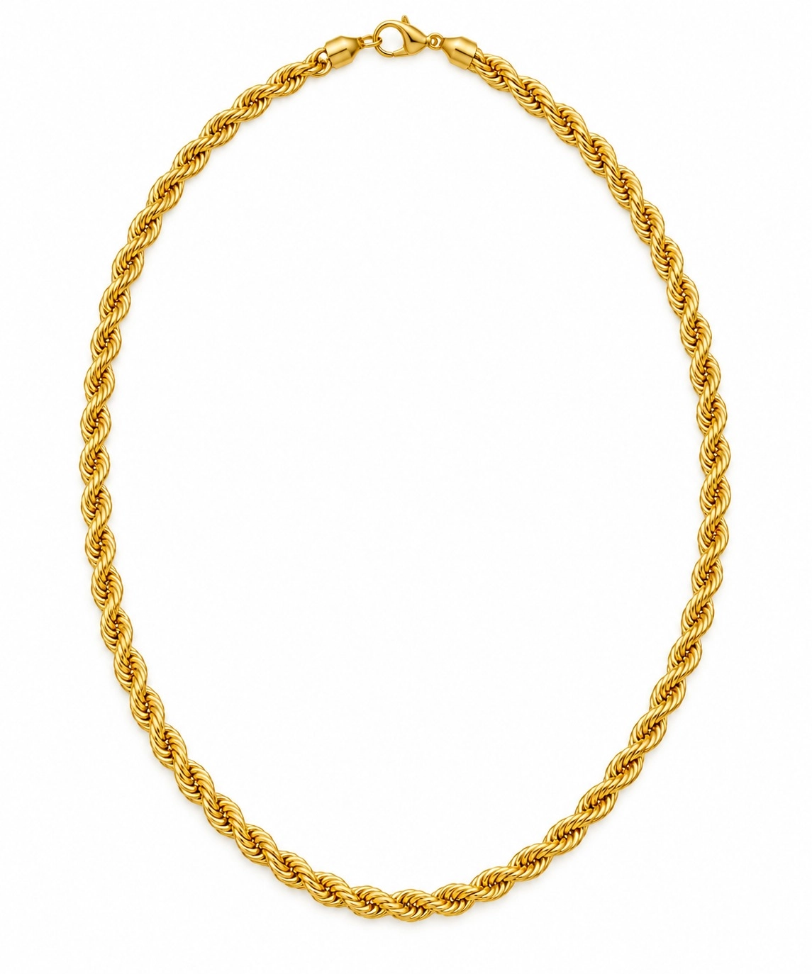 14 Ayar Altın Halat Burgu Model Zincir – 4 mm, 55 cm