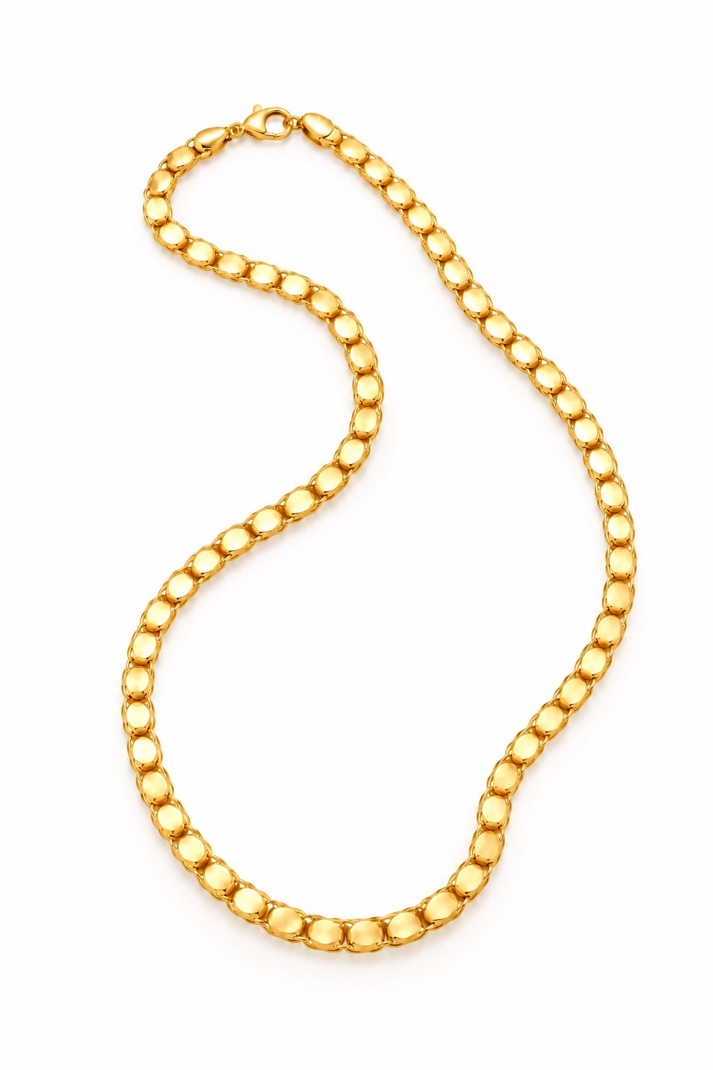 14 Ayar Altın Pullu Model Zincir 60 cm – 4 mm