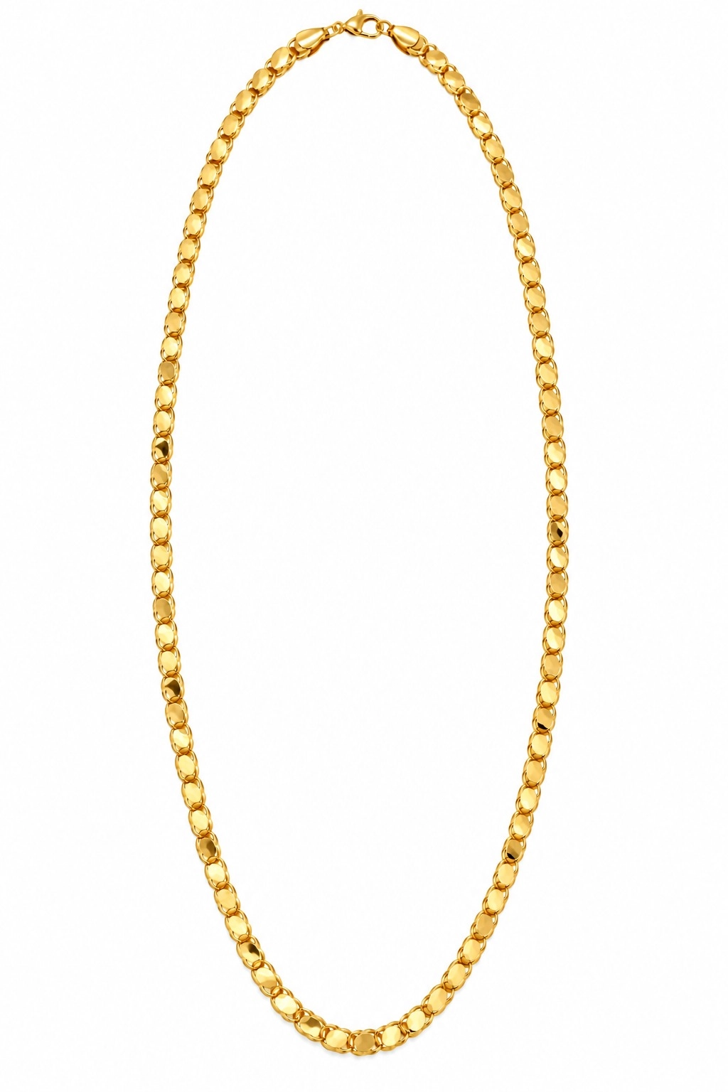 14 Ayar Altın Pullu Model Zincir 65 cm – 4 mm