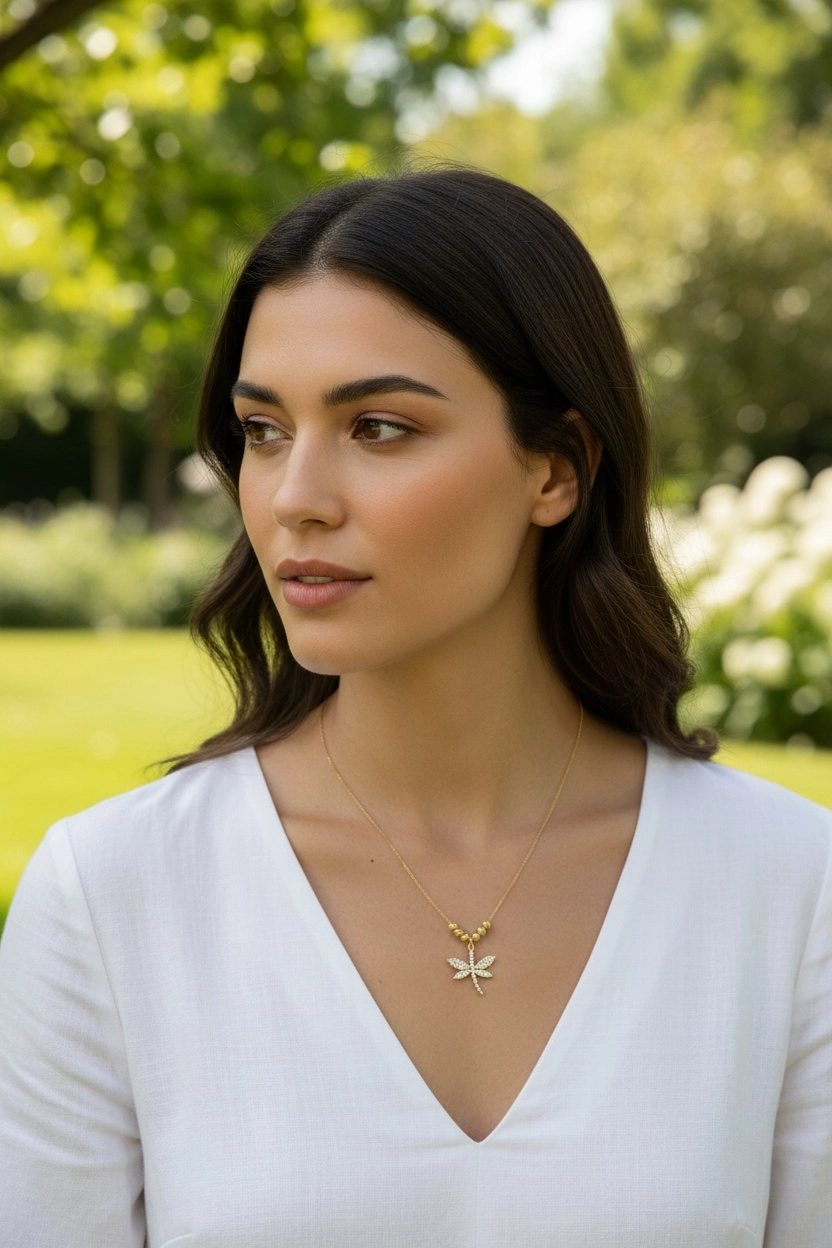 Altın Dorika Toplu Yusufçuk Model Kolye Ucu ve Zinciri-İstanbul Aynı Gün Teslimat