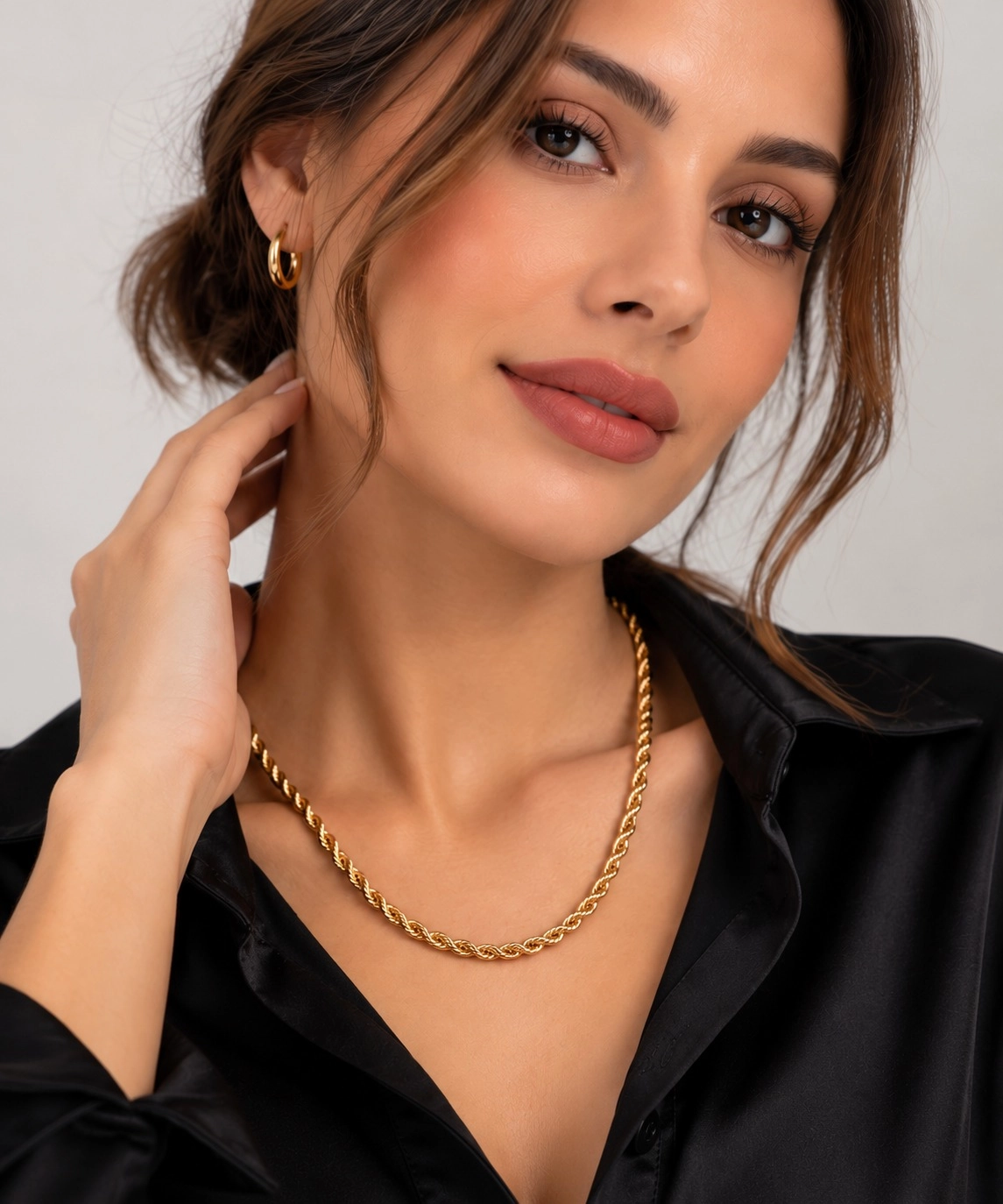 14 Ayar Altın Halat Burgu Model Zincir – 4 mm, 65 cm