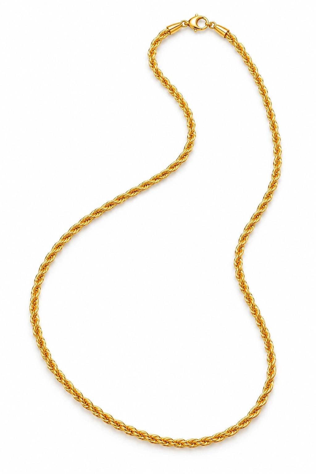 14 Ayar Altın Halat Burgu Model Zincir – 65 cm