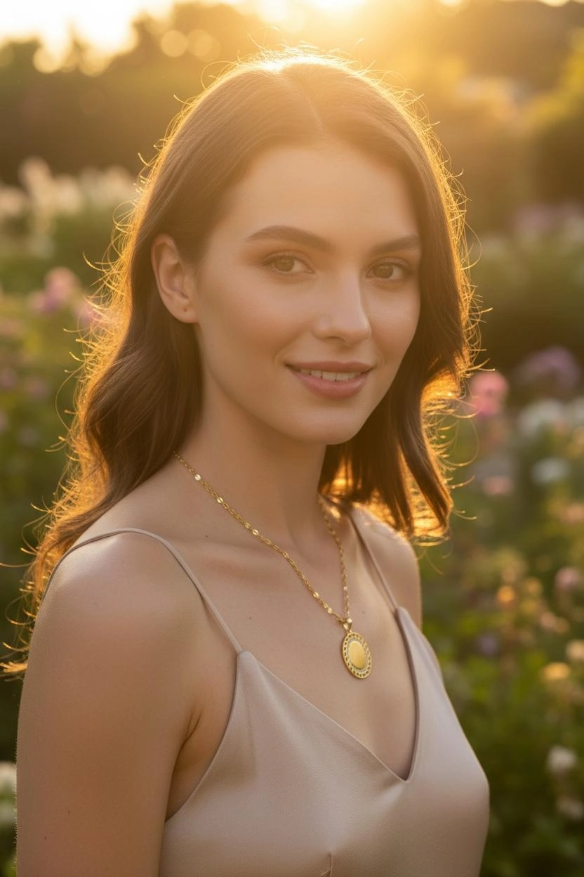  8 Ayar Altın Plaka Model Aynalı Kolye