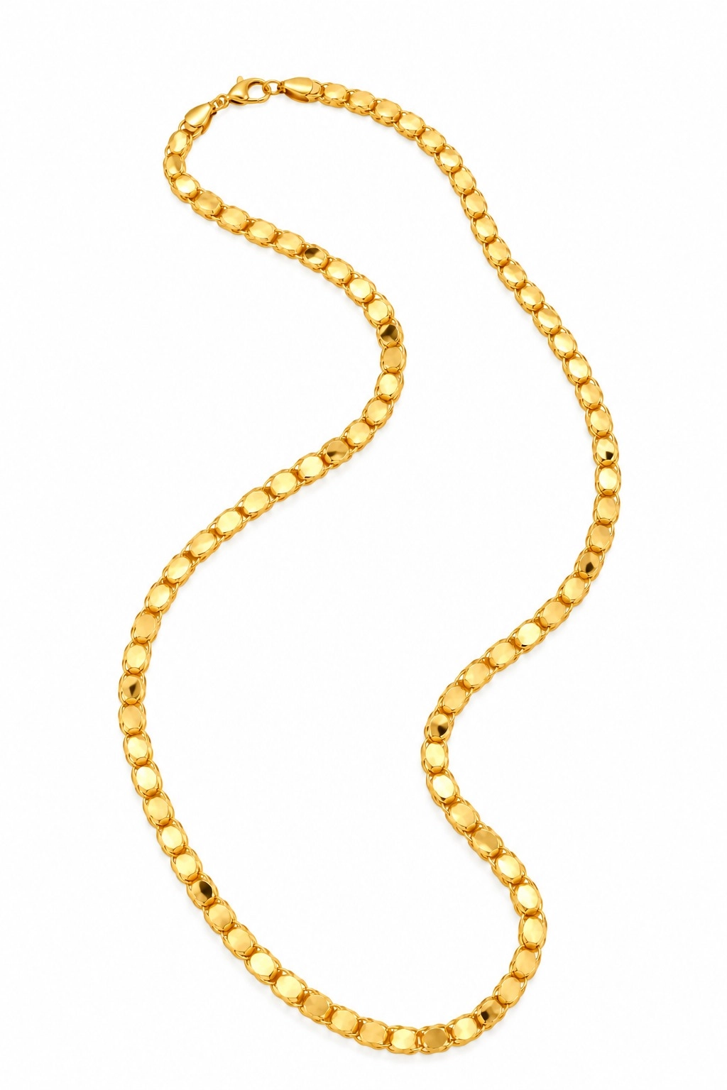 14 Ayar Altın Pullu Model Zincir 65 cm – 4 mm