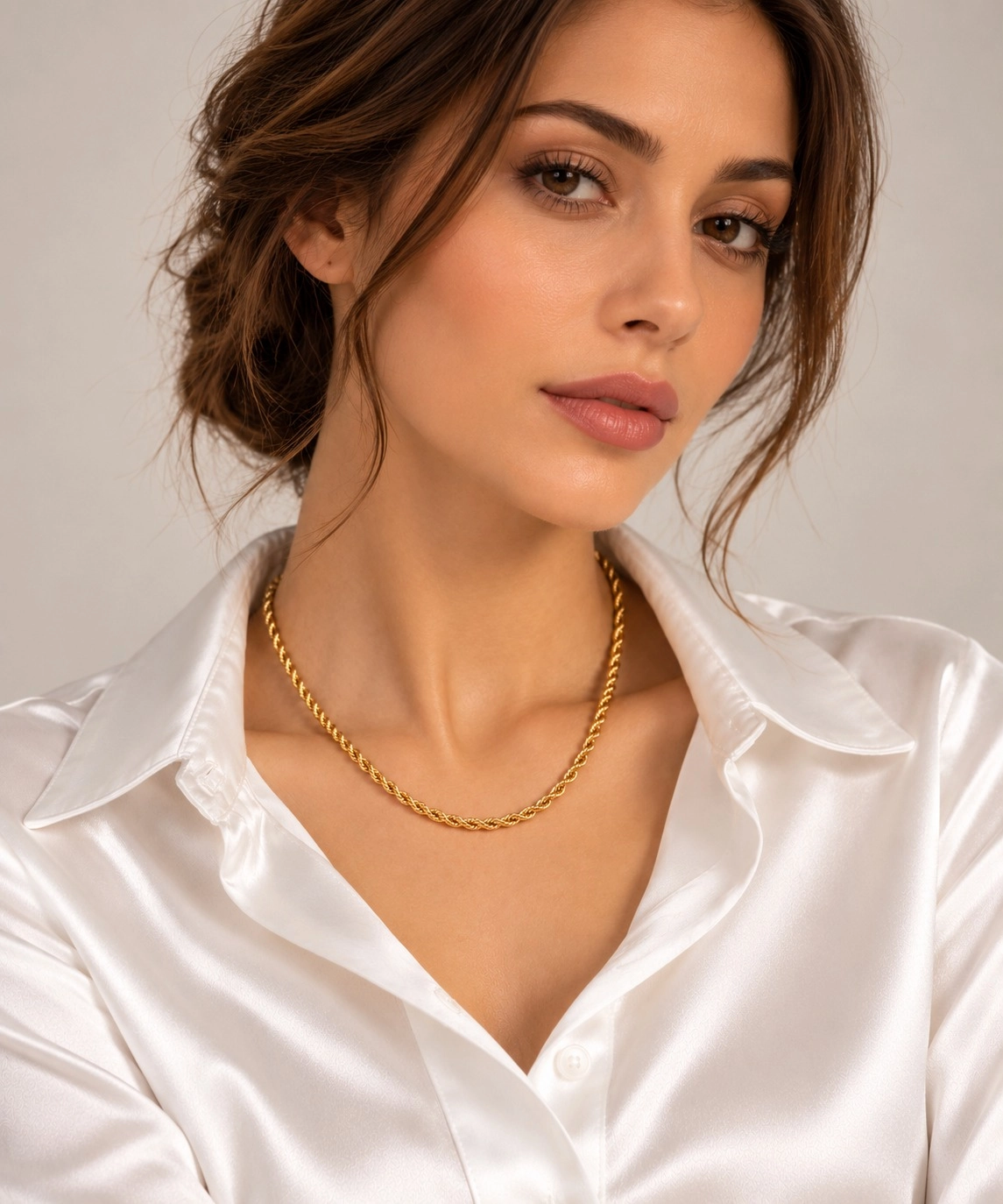 14 Ayar Altın Halat Burgu Model Zincir – 4 mm, 55 cm