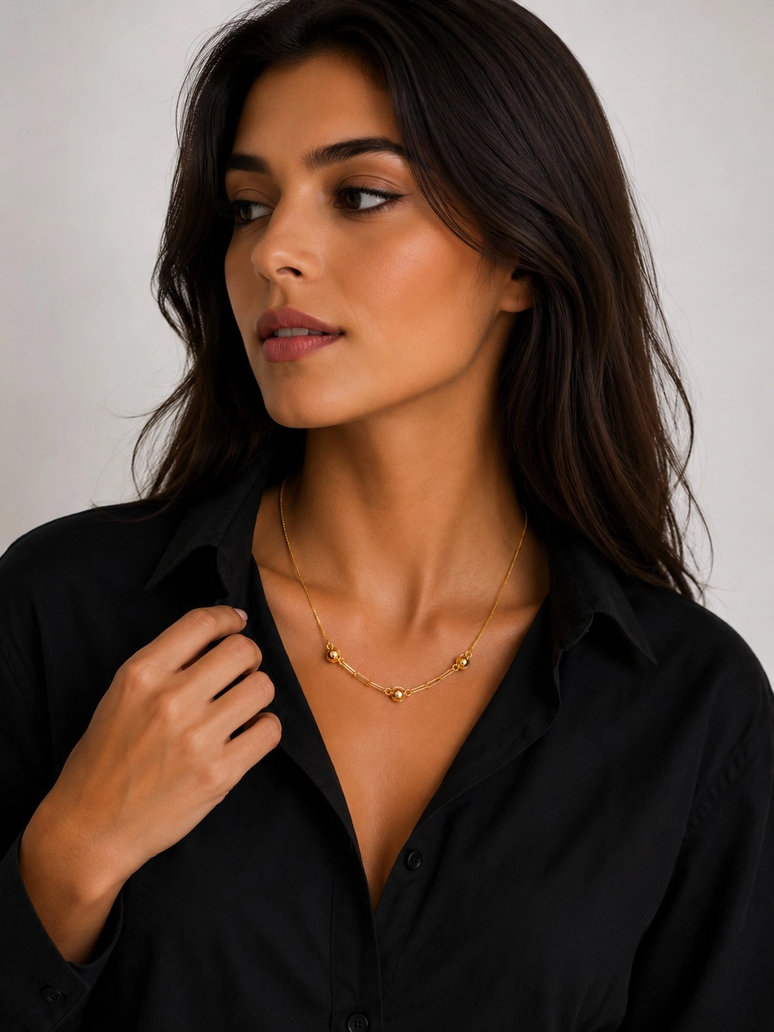 14 Ayar Altın Ataç Model Dorika Toplu Zincir