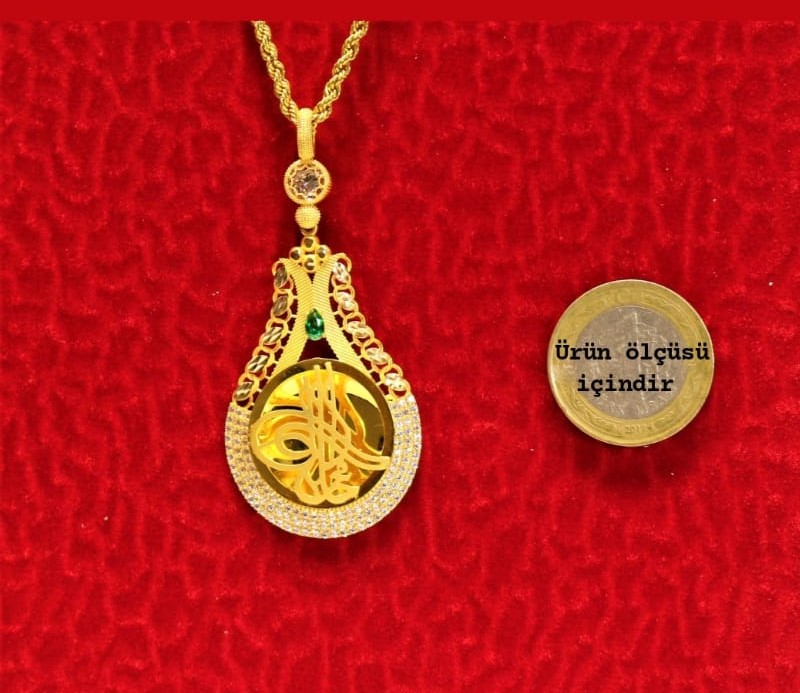 Altın Tuğralı Kolye Ucu 3740-2