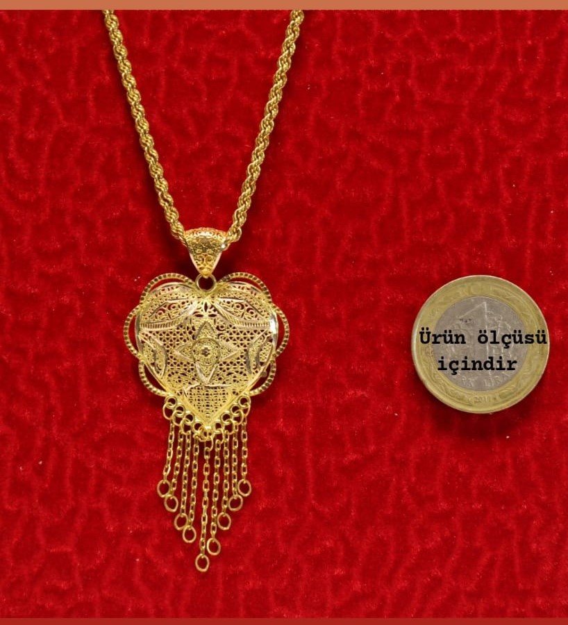 Altın Hint Kolye Ucu ve Halat Zincir