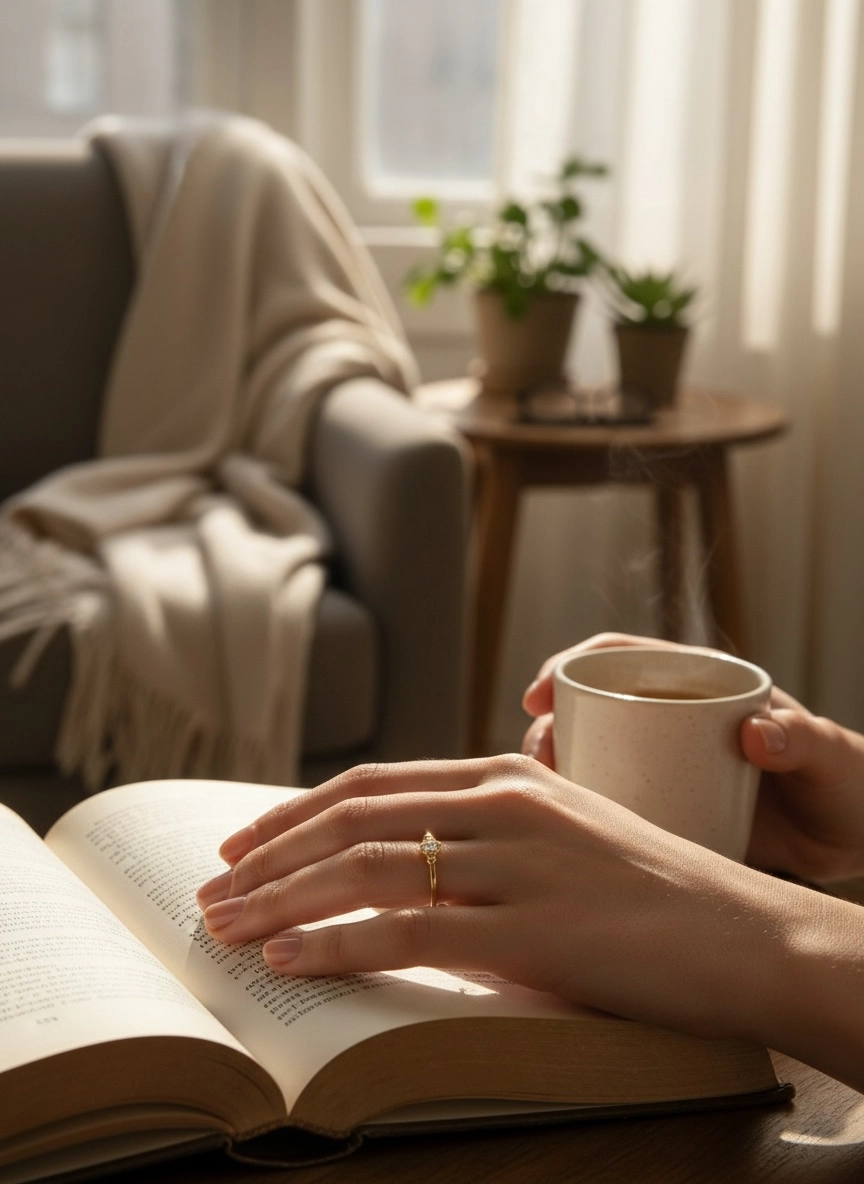 14 Ayar Altın Minimal Baget Taşlı Yüzük – Zarafetin Işıltılı Hali