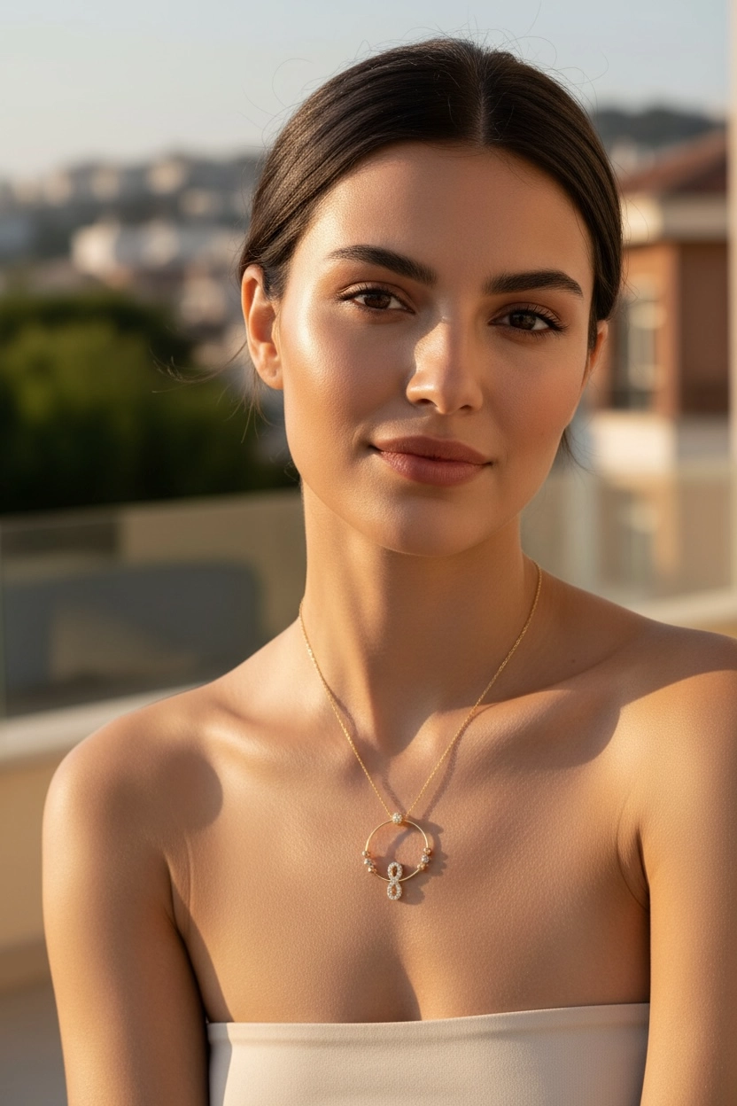 Altın Sonsuzluk Model Hayalet Kolye