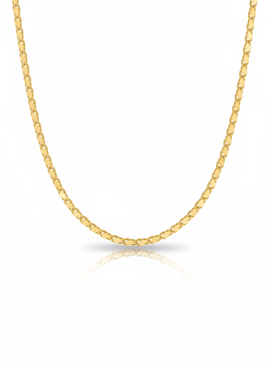 14 Ayar Altın Pullu Model Zincir – 65 cm