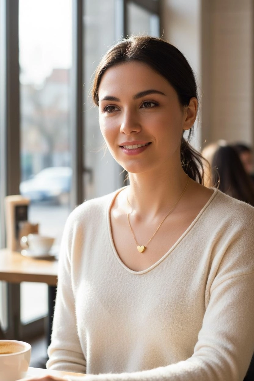 Altın Kalp Model Hayalet Kolye