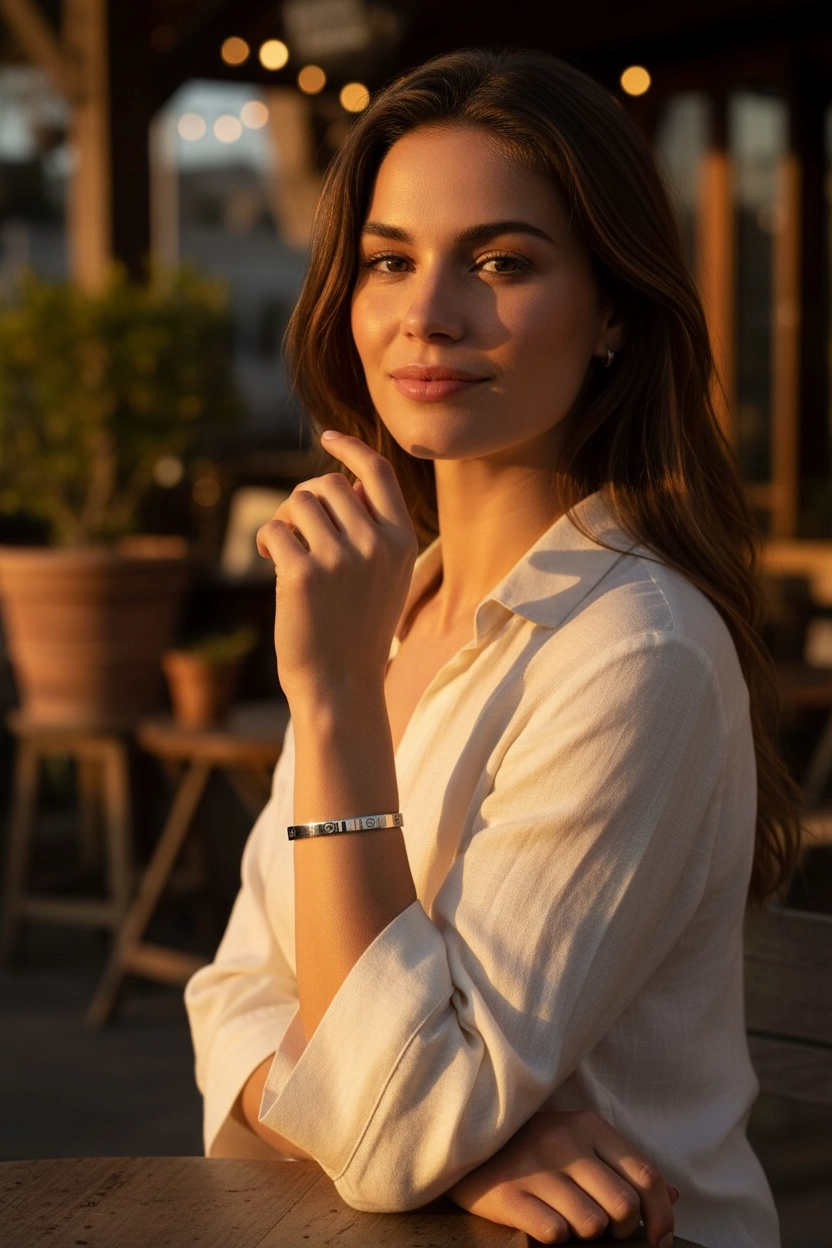  Beyaz Altın Çivili Model Kelepçe