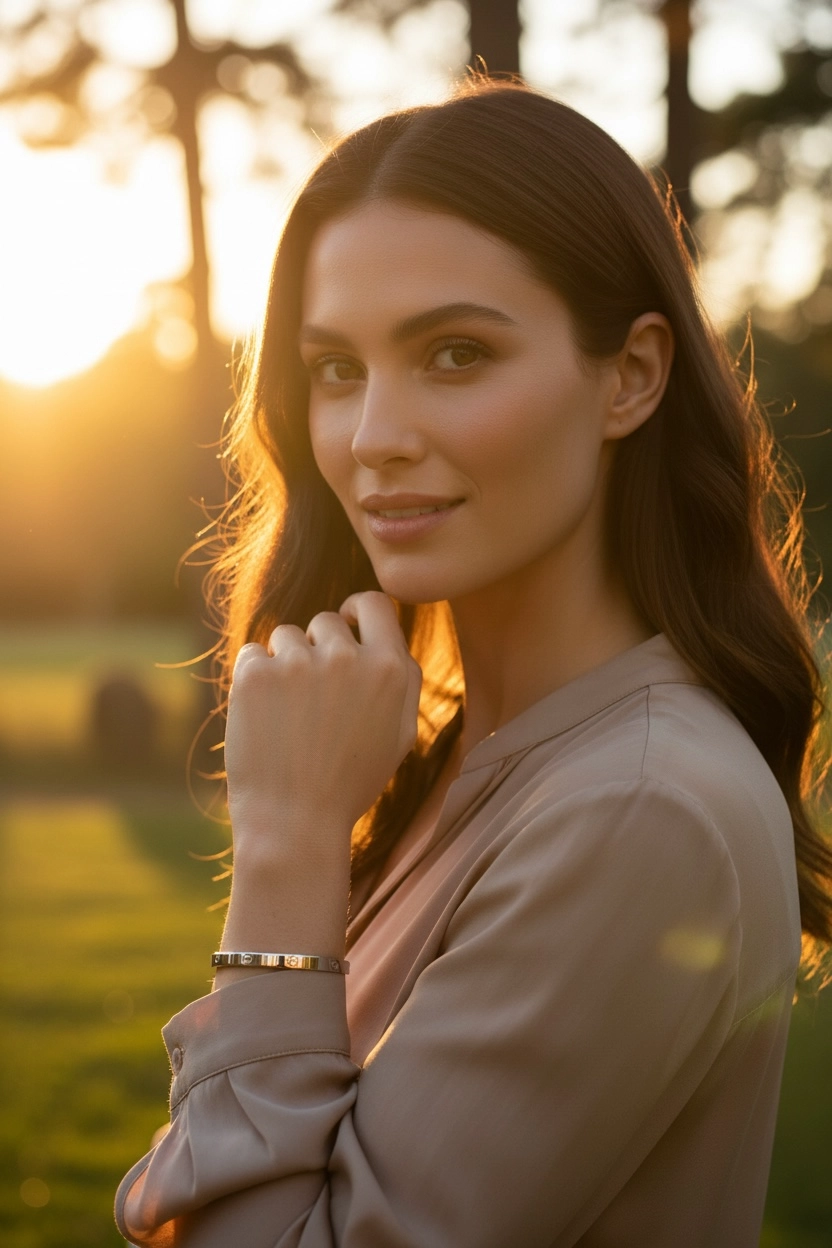  Beyaz Altın Çivili Model Kelepçe