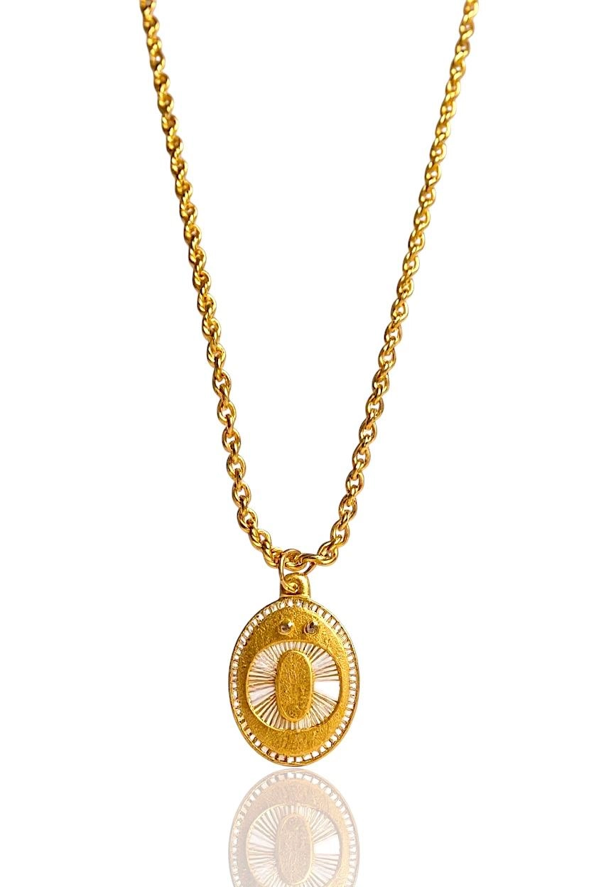 14 Ayar Altın Halat Burgu Zincirli Nostaljik Oval Harf Kolye – 1,30 Gram-İstanbul Aynı Gün Teslimat
