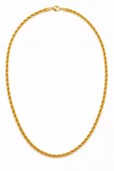 14 Ayar Altın Halat Burgu Model Zincir – 65 cm