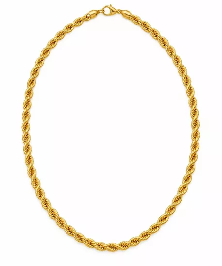  14 Ayar Altın Halat Burgu Model Zincir – 4 mm, 55 cm