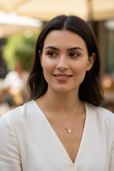 Altın Kalp Kolye Ucu ve Zinciri