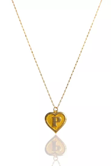 Altın P Harfli Aynalı Zincir