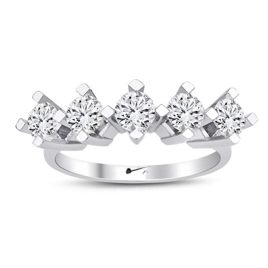  Beyaz Altın Beştaş Yüzük