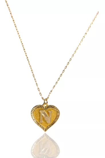 Altın N Harfli Aynalı Zincir