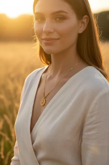 Altın Dorika Çeyrek Toplu Reşat Baskı Zincir