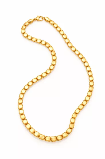 14 Ayar Altın Pullu Model Zincir 60 cm – 4 mm