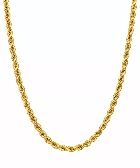 14 Ayar Altın Halat Burgu Model Zincir – 4 mm, 65 cm