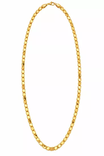 14 Ayar Altın Pullu Model Zincir 65 cm – 4 mm