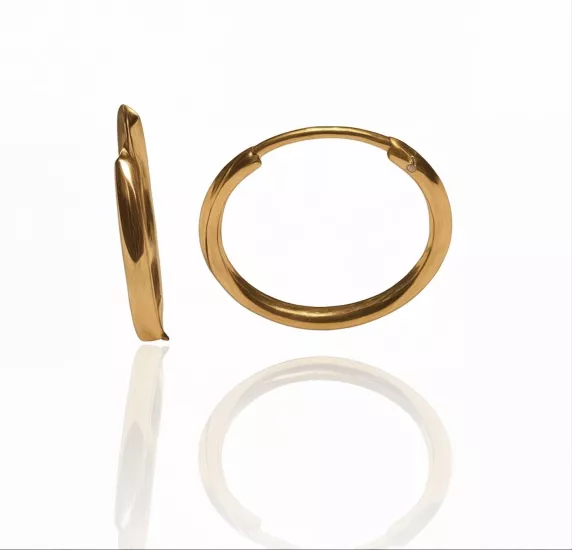 Altın Bombeli Minimal Halka Küpe – 0,47 gr | 1,0 cm
