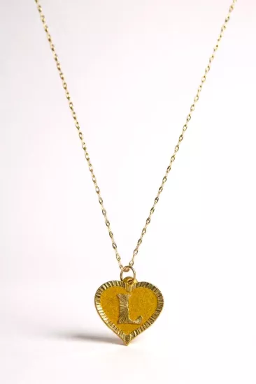 Altın L Harfli Aynalı Zincir