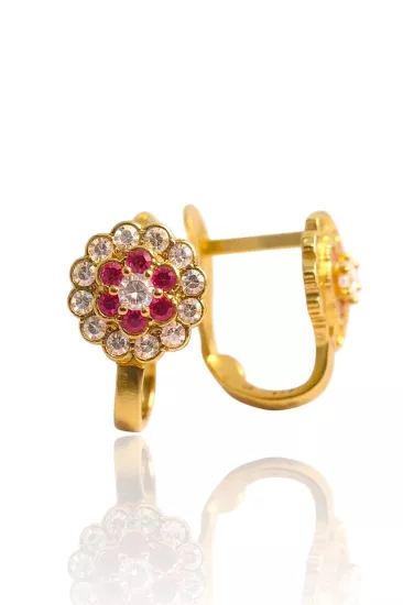 Altın Papatya Bebek-Çocuk Küpesi