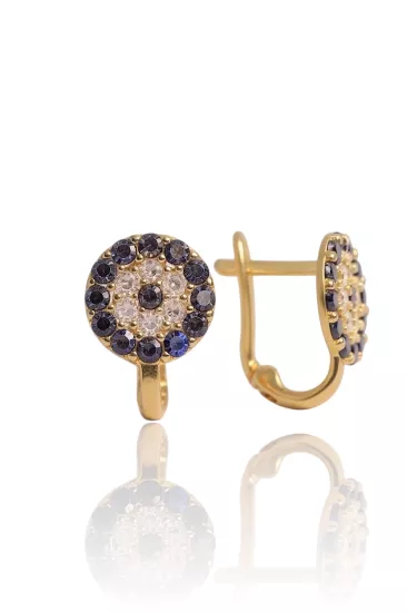 Altın Nazar Boncuklu Bebek-Çocuk Küpesi