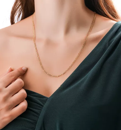 14 Ayar Altın Figaro Model Zincir-İstanbul Aynı Gün Teslimat