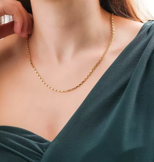 14 Ayar Altın Ataç Model Zincir-İstanbul Aynı Gün Teslimat