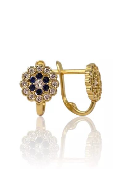 Altın Papatya Bebek-Çocuk Küpesi