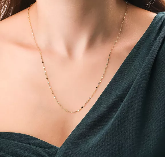  14 Ayar Altın Aynalı Model Zincir