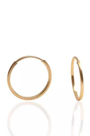 14 Ayar Altın Minimal Halka Küpe