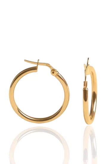 14 Ayar Altın Bombeli Halka Küpe