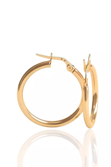 14 Ayar Altın Bombeli Halka Küpe