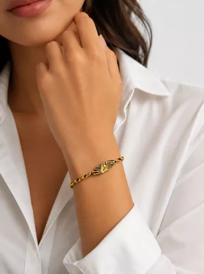 Altın İkili Burma Model Bileklik