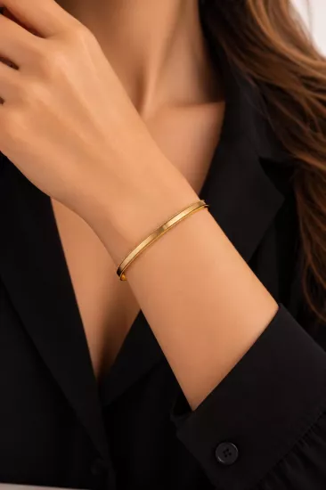 Altın Ajda Model Kelepçe Bilezik-3 mm