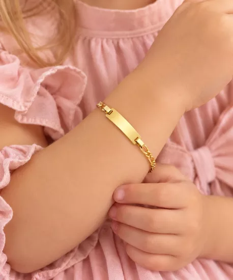  14 Ayar Altın Figaro Model Bebek Künye