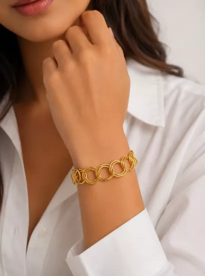 Altın Samanyolu Model Bileklik –| 22 Ayar Görünümlü Şık Tasarım
