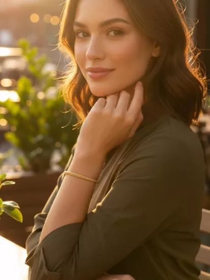 Altın Çift Sıra Hediyelik Halat Model Bilezik