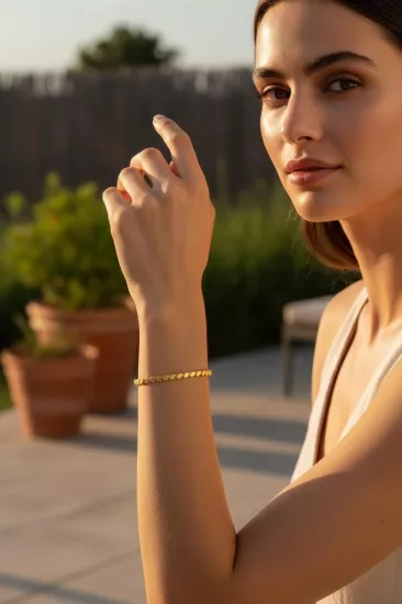  Altın Hediyelik Pullu Model Bilezik