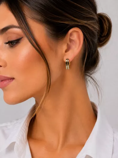 14 Ayar Altın Ajda Model J Küpe
