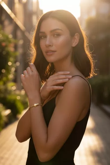 Altın Hediyelik Taşlı Figaro Model Bilezik