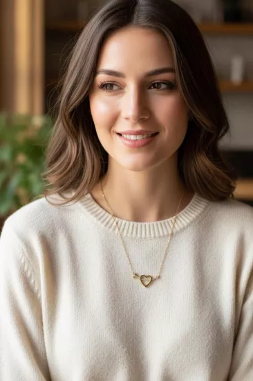 Altın Kalp Model Hayalet Kolye