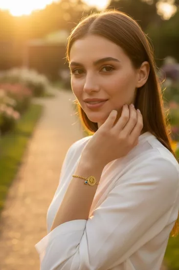Yeni Tarihli Çeyrek Altınlı Nazar Boncuklu Halat Model Bileklik